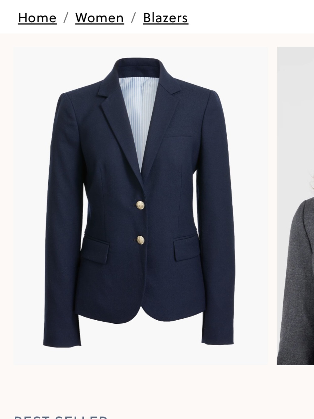 J. Crew Factory Schoolboy Blazer Navy 2 petite - Picture 2 of 7